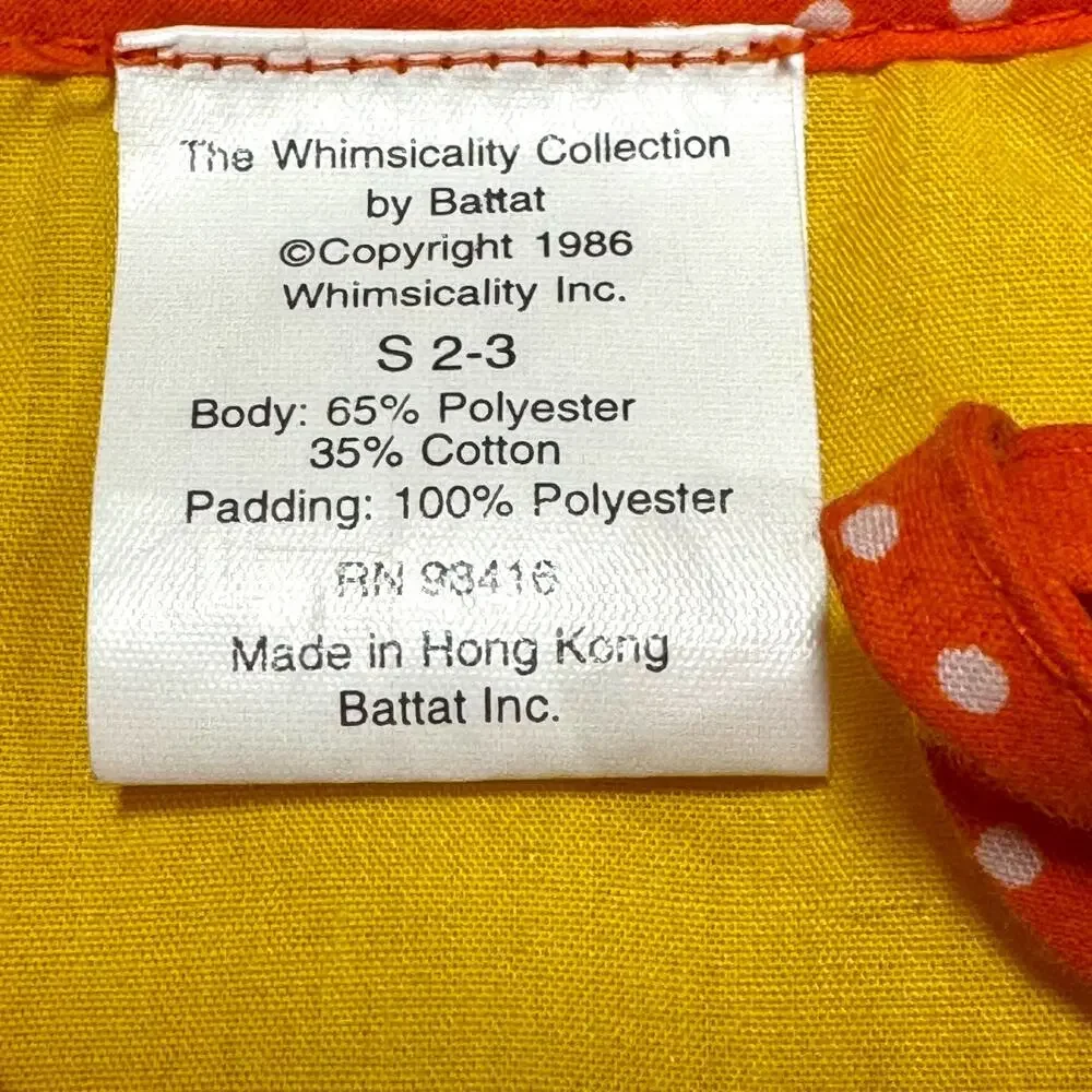 The Whimsicality Collection by Battat Jack O Lantern Costume Vintage 1986 2T 3T
